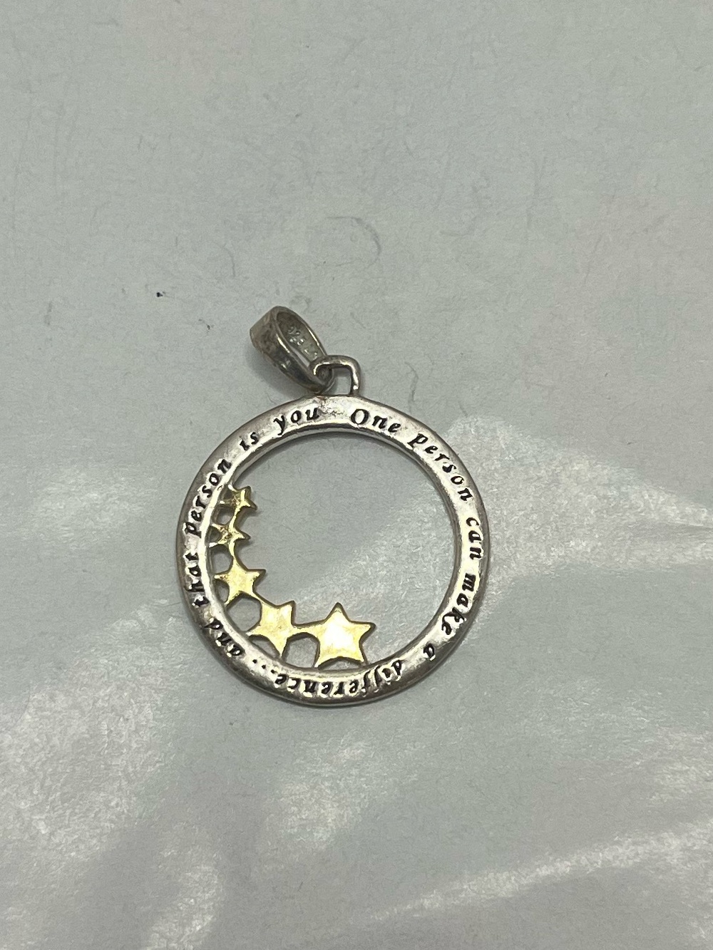 Sterling Silver & Gold Star Circle Pendant Necklace Little Prince